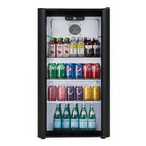 3.1 cu. ft. Commercial Upright Merchandiser Display Refrigerator Glass Door Beverage Cooler in Black
