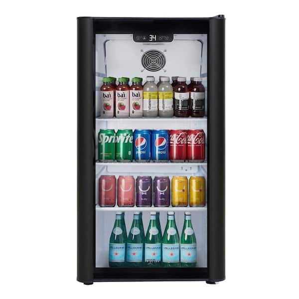Premium LEVELLA 3.1 cu. ft. Commercial Upright Merchandiser Display Refrigerator Glass Door Beverage Cooler in Black