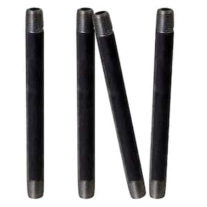 Black Steel Pipe, 1/4 in. x 12 in. Nipple Fitting (4-Pack)