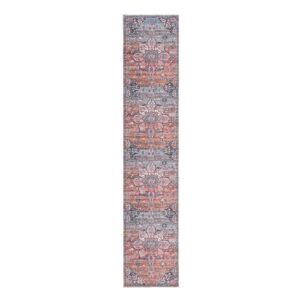 Unique Loom Nostalgia Gem Multi 2 ft. x 10 ft. Machine Washable Area Rug
