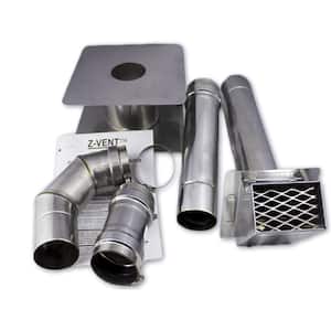 3 in. x 1 in. Horizontal Stainless Steel Venting Kit
