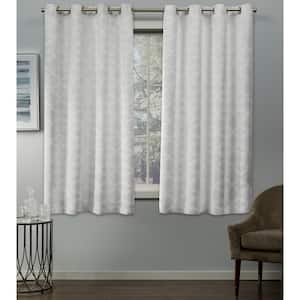 Cartago Vanilla Solid Woven Room Darkening Grommet Top Curtain, 54 in. W x 63 in. L (Set of 2)