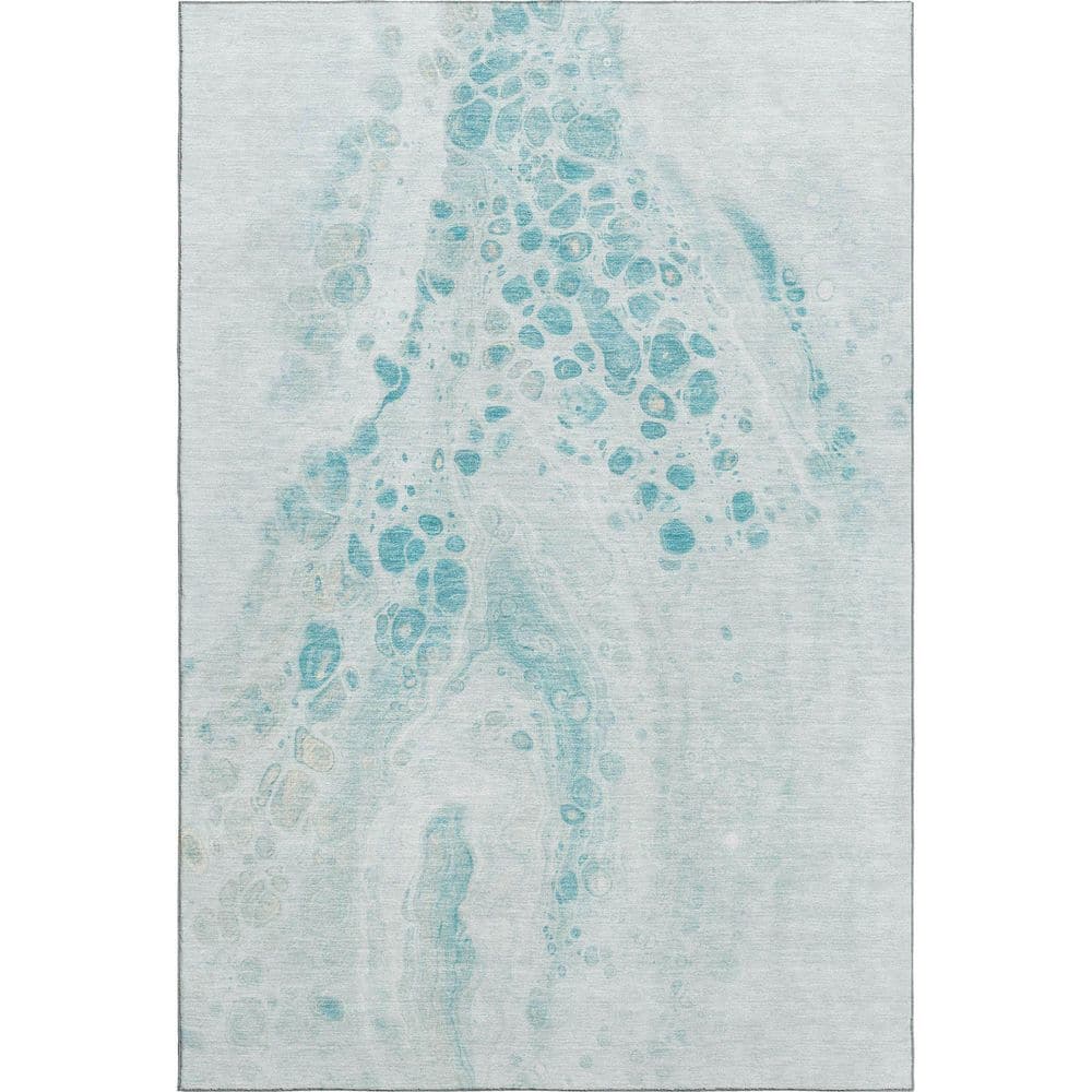 Mayfield Premium Machine Washable Abstract AMF1935 Teal 5 ft. x 7 ft. 6 in. Area Rug price history on PriceWatchPro