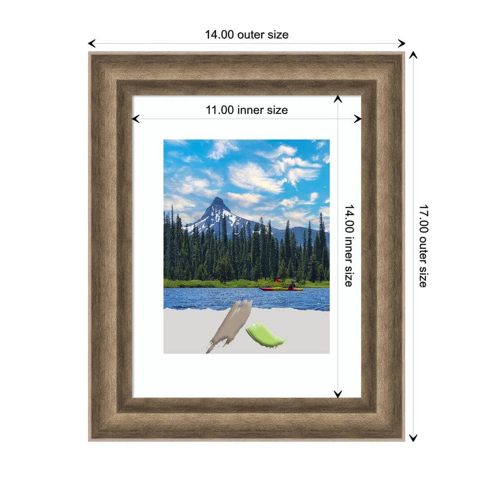 Matte Bronze Angled Wood 14" x 17" Picture Frame