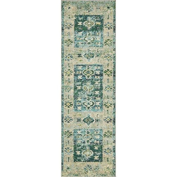 Unique Loom Monterey Empire Green 2' 0 x 6' 7 Runner Rug 3139923 - The ...