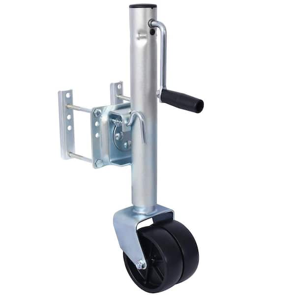 1500lbs Trailer Jack with Double Wheel, Adjustable 12 in. Lift Travel, Boat On for Boat RV Utility, Swivel Tongue Towing