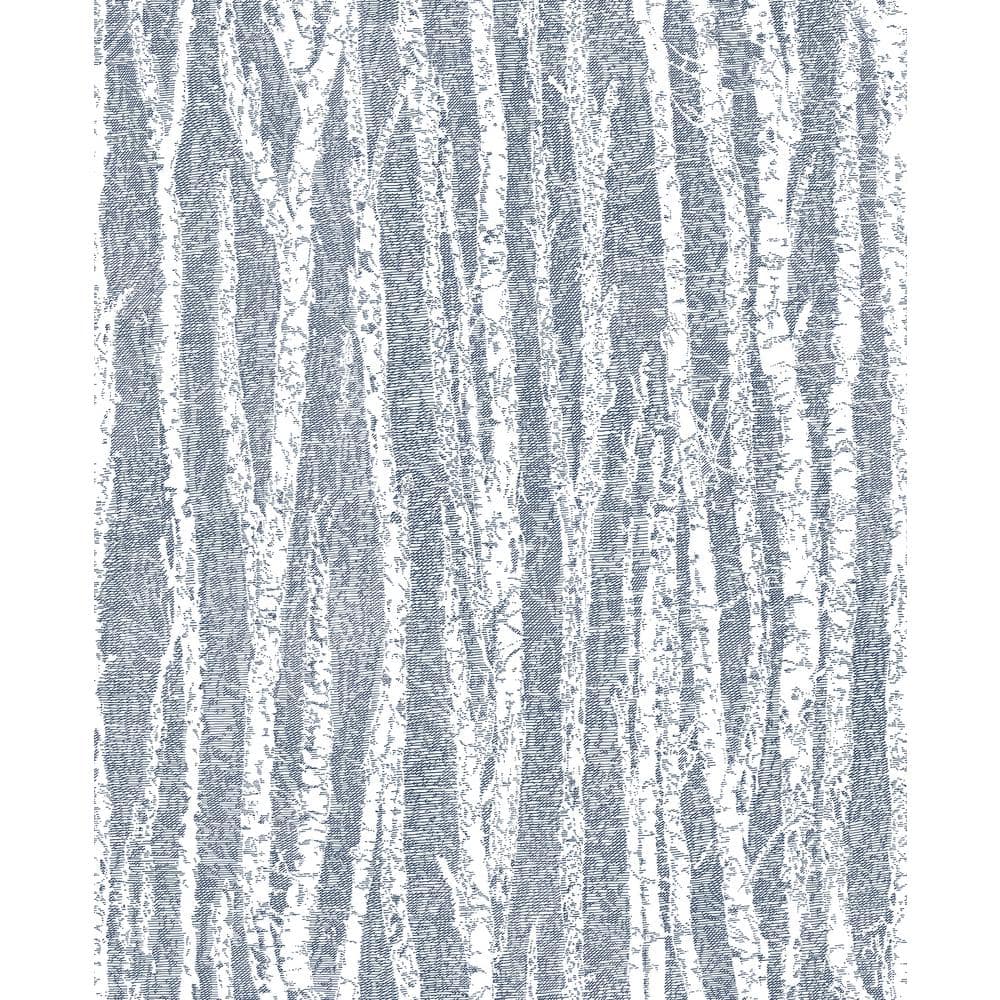 Flay Navy Birch Tree Navy Wallpaper Sample