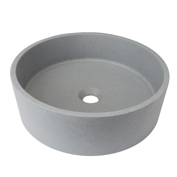 FAMYYT Cement Gray Concrete Round Vessel Sink with Customized Packaging