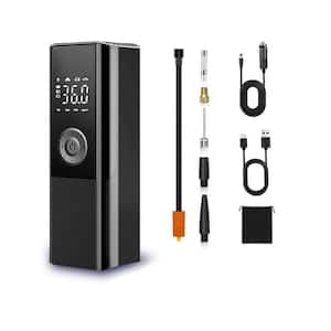 Portable Power Bank Rechargeable Cordless with Portable Air Compressor Tire Inflator in Black (1-Pack)