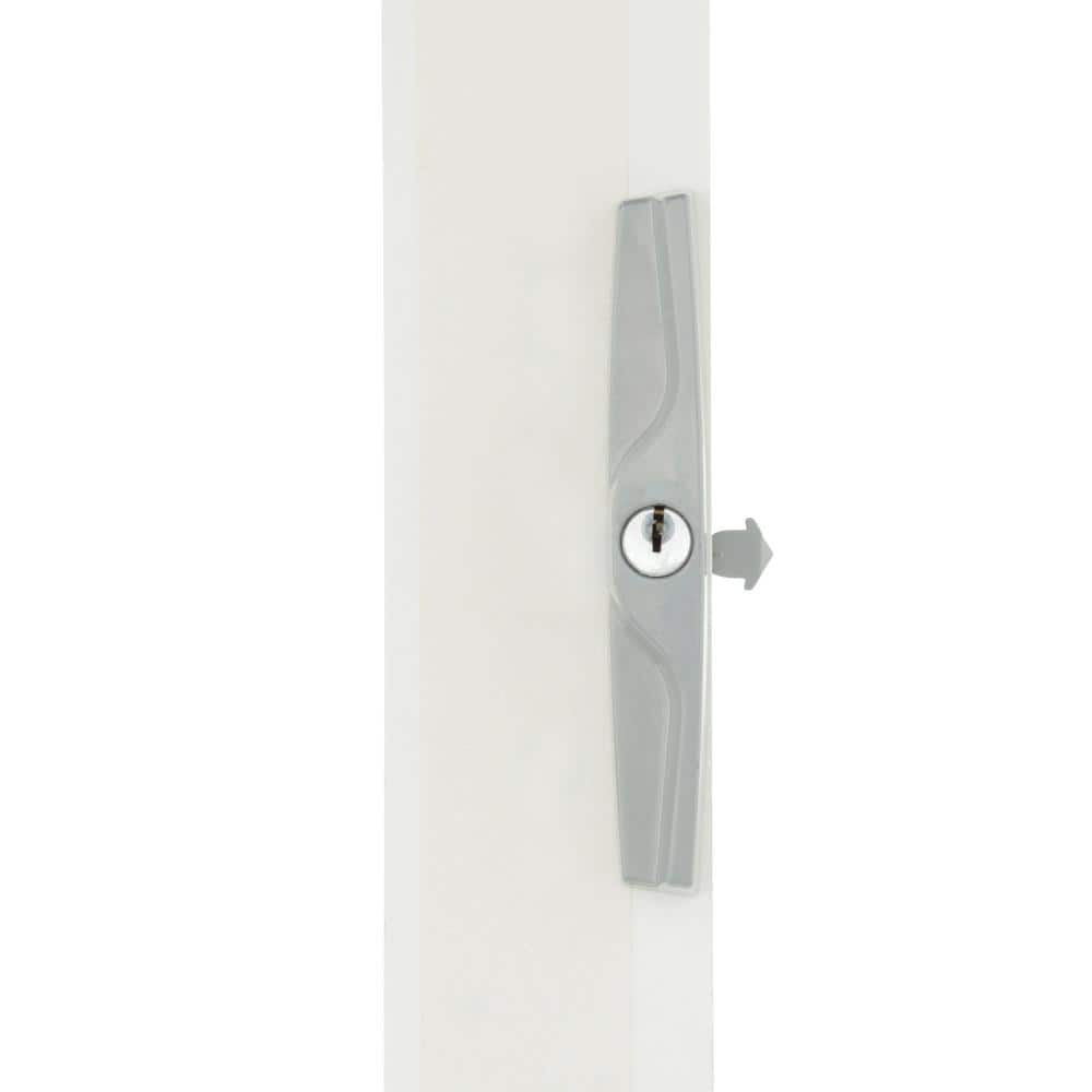Gray Diecast Patio Door Handle Set with Wood Handle