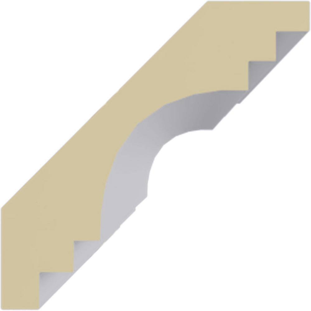 94.5" White Polyurethane Smooth Crown Moulding