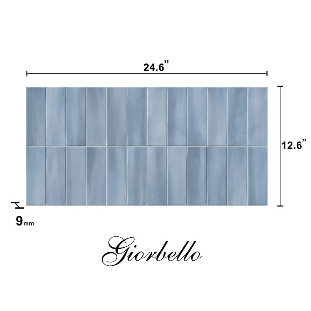Sky Blue Glossy Porcelain 12x24 Rectified Tile