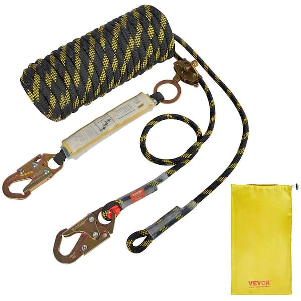 SKYSHALO Vertical Lifeline Assembly, 0.55 in. x 100 ft. Fall Protection Rope with 30 KN Breaking Tension, Polyester Roofing Rope
