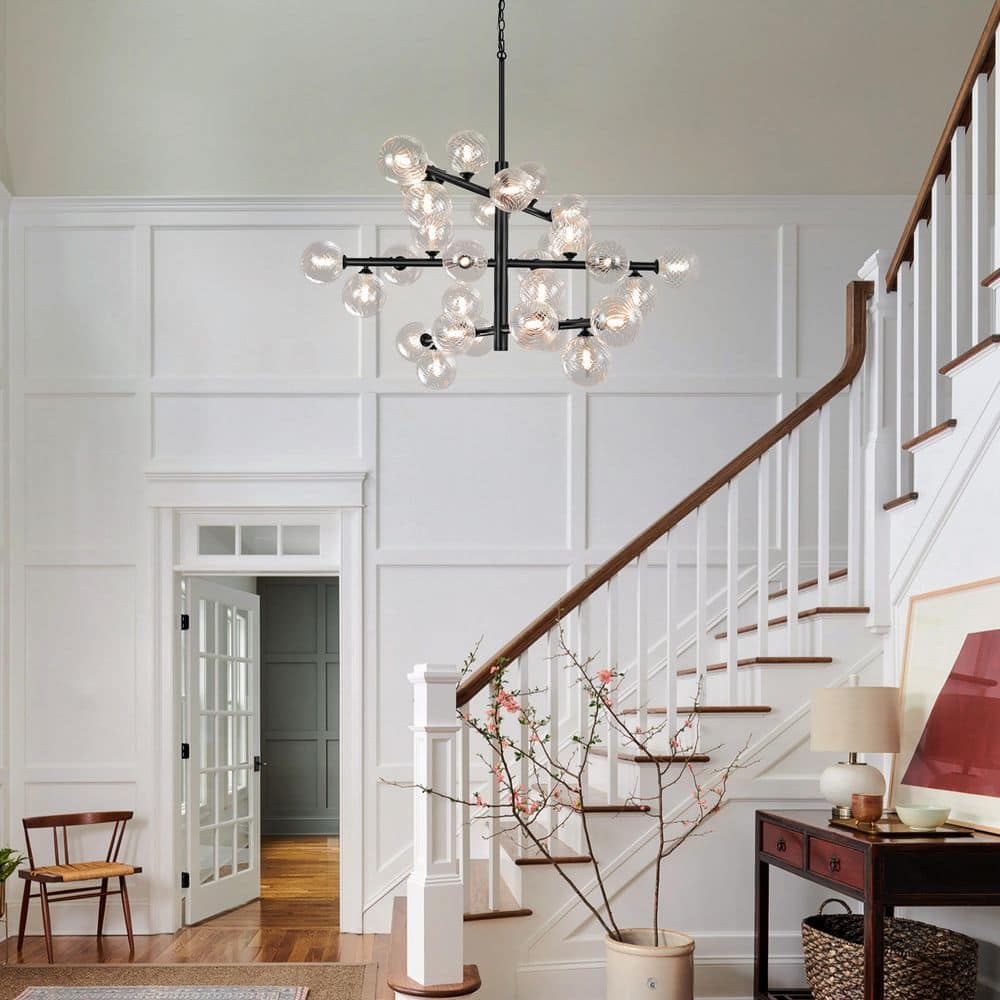 30 light Black Sputnik Chandelier with Clear Bubble for Dinning Room Living Room with No Bulbs Included price history on PriceWatchPro