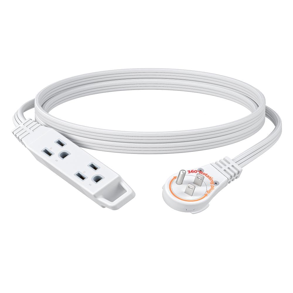 6ft. SPT-3, 16 Awg /3Conductors Flat Power Cable, Indoor/Outdoor Extension Cord with 3Prong Ultra Thin Power Strip,White price history on PriceWatchPro
