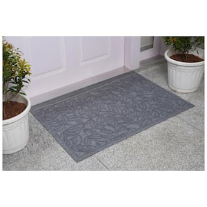 Poly Lilac Vine Indoor/Outdoor Mat, 18" x 30", Light Grey