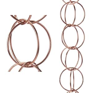 100% Pure Copper Double Link Rain Chain, 8-1/2 ft. Long, Extra Large Links, Replaces Gutter Downspout