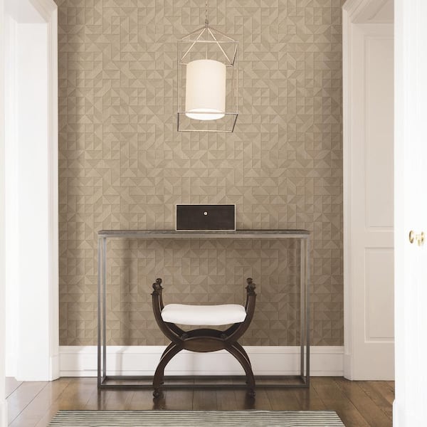 Gallerie Taupe Triangle Geometric Taupe Wallpaper Sample