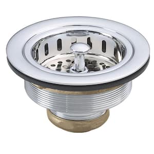 3-1/2 in. Post Basket Strainer in Polished Chrome