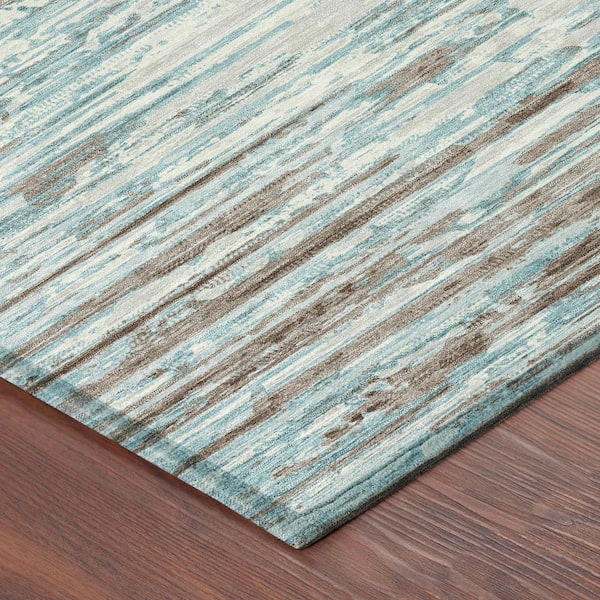 Chantille Machine Washable Indoor/Outdoor Abstract ACN2767 Teal 2 ft. x 3 ft. Accent Rug