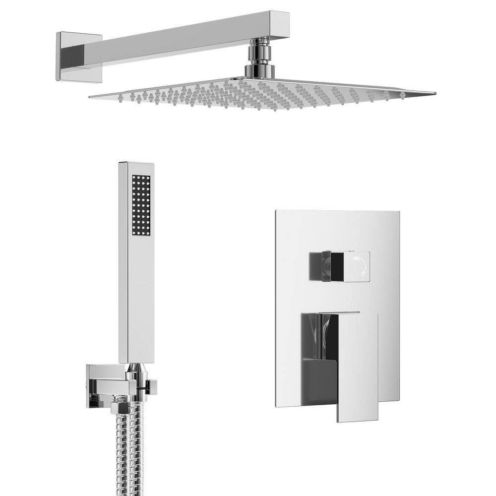 10 in. 2-Spray Square High Pressure Wall Bar Shower Kit with Hand Shower 2.5 GPM in. Polished Chrome (Valve Included) price history on PriceWatchPro