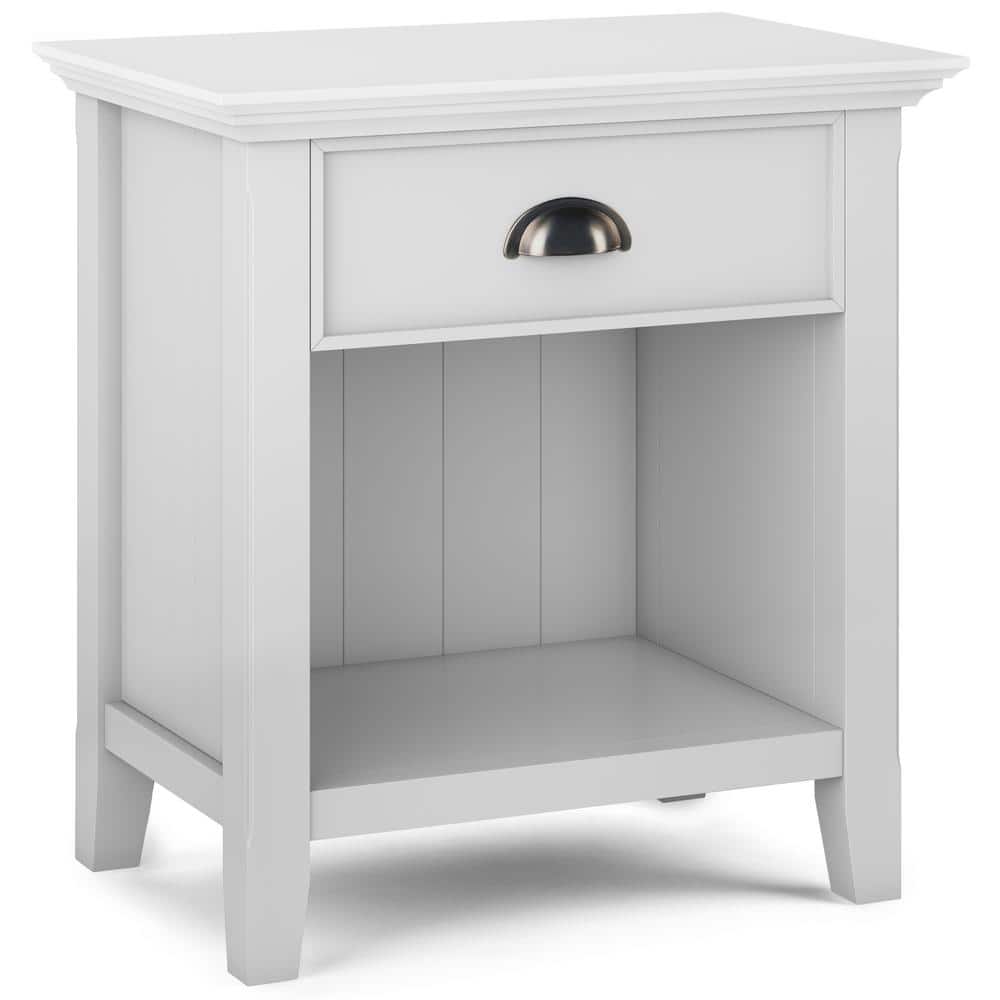 Acadian White Solid Wood 24'' Wide Nightstand with Drawer