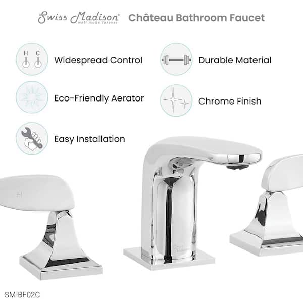 Chateau 8 in. Widespread Double-Handle Bathroom Faucet in Chrome