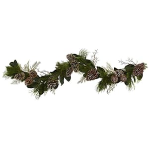 6 in. Pine Cone and Pine Artificial Garland