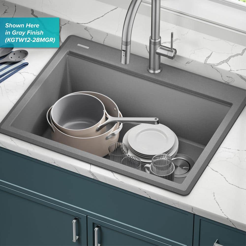 White Granite Composite Single Bowl Kitchen Sink with Accessories