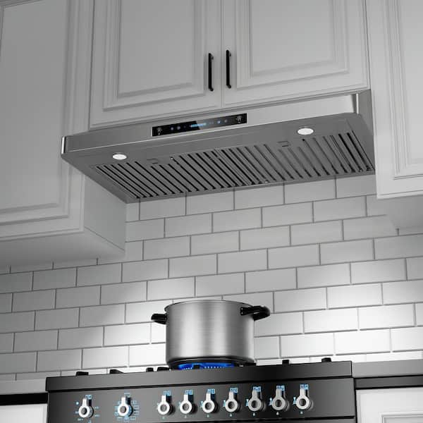 iKTCH 30 in. 900 CFM Ducted Under Cabinet Range Hood in Stainless