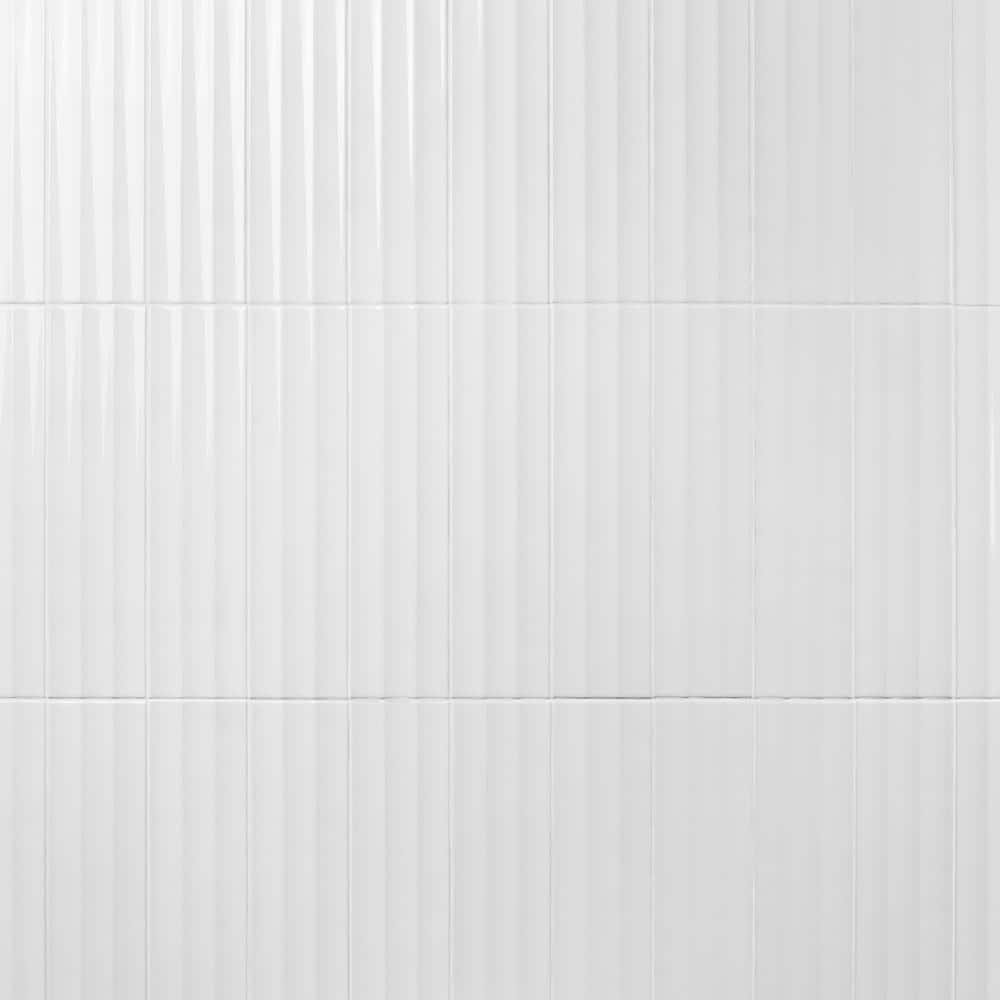 Radiant White Glazed Ceramic Subway Wall Tile 4.43'' x 17.62''