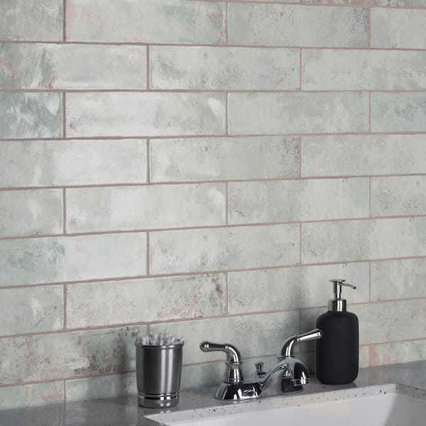 Merola Tile Biarritz Green 3 in. x 12 in. Ceramic Wall Tile (5.72