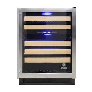 Connoisseur Series 46 Bottle Dual Zone Wine Cooler in Stainless Steel