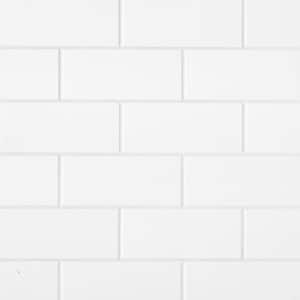 Traditions Rectangle 4 in. x 10 in. Glossy Ice White Ceramic Wall Tile (11.25 sq. ft./Case)