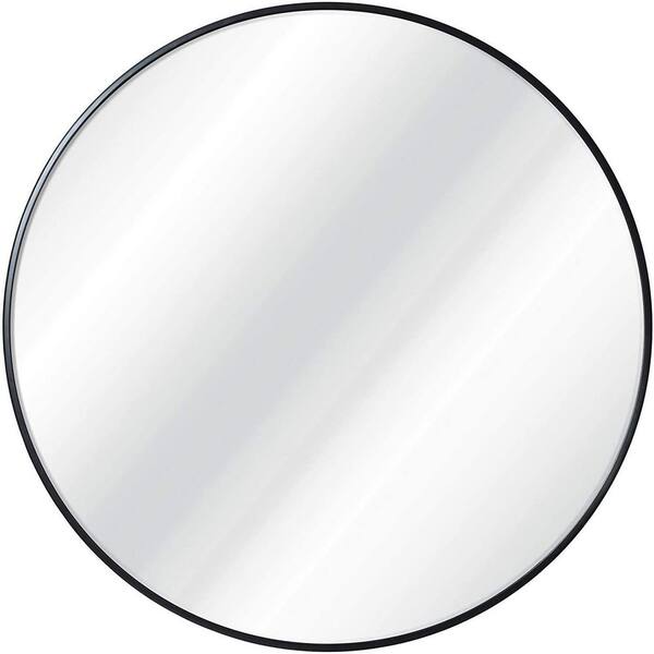 Unbranded 30 in. W x 30 in. H Small Round Framed Wall High Quality Bathroom Vanity Mirror in Black