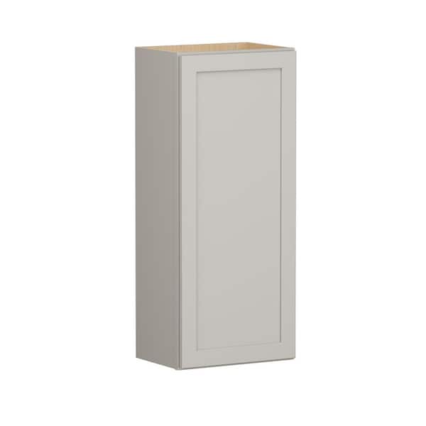 SIMPLY WOODMARK PRO Shaker Full Overlay 18 in. W x 12 in. D x 42 in. H Plywood Assembled Wall Kitchen Cabinet in Stone Gray
