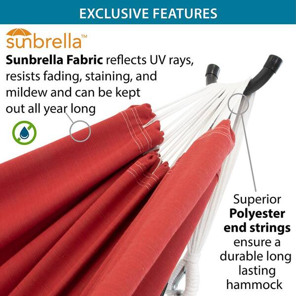 9 ft. Sunbrella Hammock Bed with Space Saving Steel Stand in