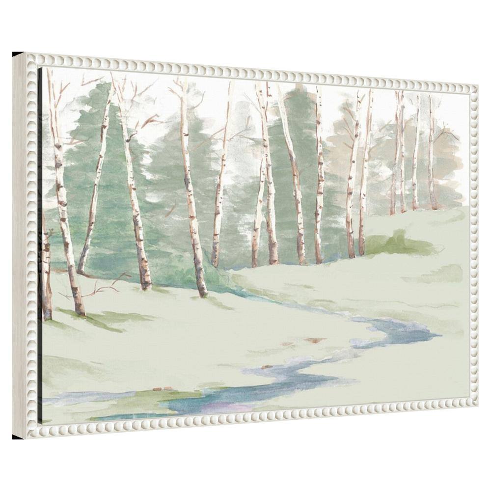 Winter Wood Landscape Canvas Print with Beaded Frame