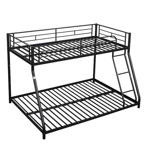 YOFE Black Metal Bed Frame Twin over Full Bunk Bed with Full YOFE Black Metal Bed Frame Twin over Full Bunk Bed with Full