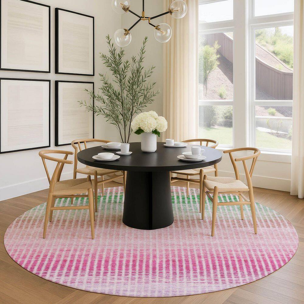 Chantille Machine Washable Indoor/Outdoor Abstract ACN2313 Purple 8 ft. x 8 ft. Round Rug price history on PriceWatchPro