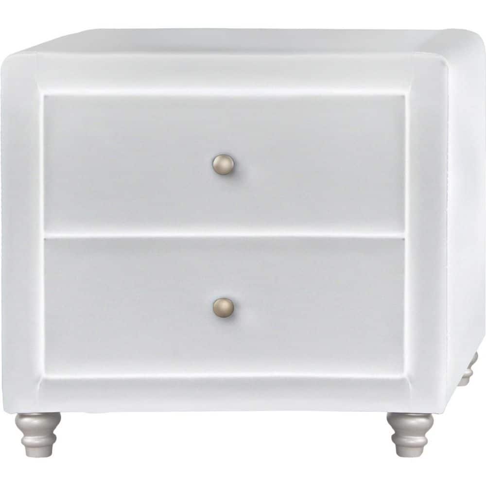 White 2 Drawer 20.9 in. W Nightstand