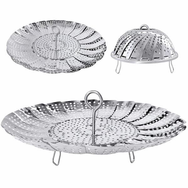 Extra Large Stainless Steel Steamer Basket Folding Expandable Design Fits Various Pot Healthy Cooking Easy Clean