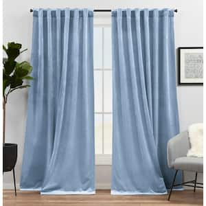 2pc Cynthia Rowley Teal Lux Velvet Curtains Window Panels 50x96