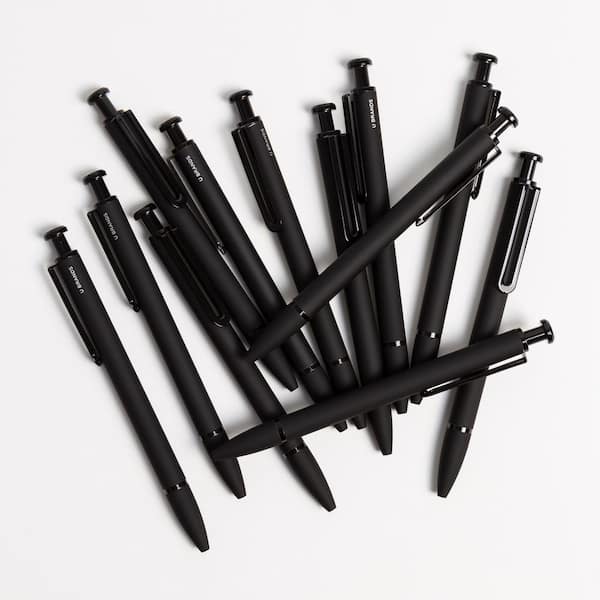 Dixon Tratto Black Ink Ballpoint Stick Pens, 1.0 mm, 50/Box
