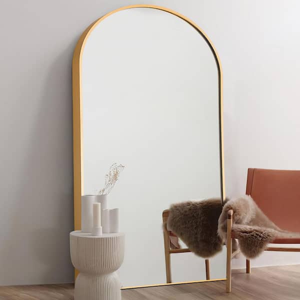 NEUTYPE 71 in. x 32 in. Modern Arch Metal Framed Gold Full-Length Leaning  Mirror HD-LHJ-M18080-G-S067 - The Home Depot