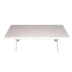 86 in. Poly Aluminum BBQ Table in Icelandic Smoke White