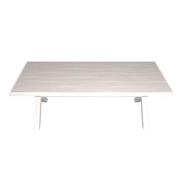 NewTechWood 86 in. Poly Aluminum BBQ Table in Icelandic Smoke White