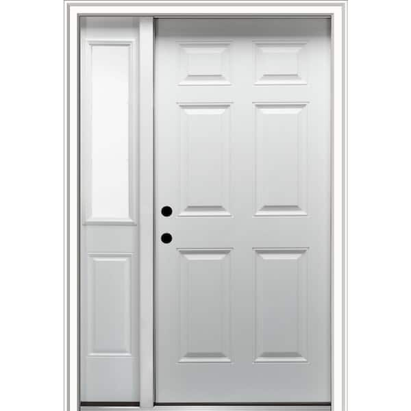 MMI Door 53 in. x 81.75 in. 6-panel Right Hand Inswing Classic Primed  Fiberglass Smooth Prehung Front Door with One Sidelite Z029331R - The Home  Depot