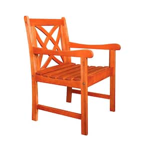 Reddish Brown Eucalyptus Wood Outdoor Patio Lounge Chair