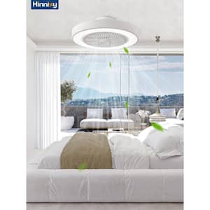 20 in. Smart Indoor Fresh White Flush Mount LED Ceiling Fan with Light Kit and Remote and App Control